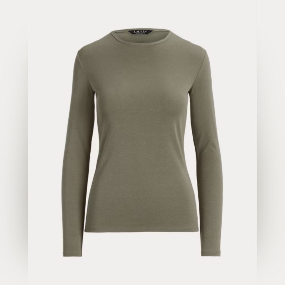NWT 3X Lauren Ralph Lauren Muted Moss Long Sleeve Tee